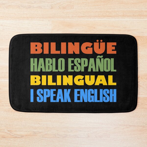 Item preview, Bilingüe, Hablo Español, Bilingual, I Speak English, Orange Green Yellow Blue Text designed and sold by artfulnotebook.