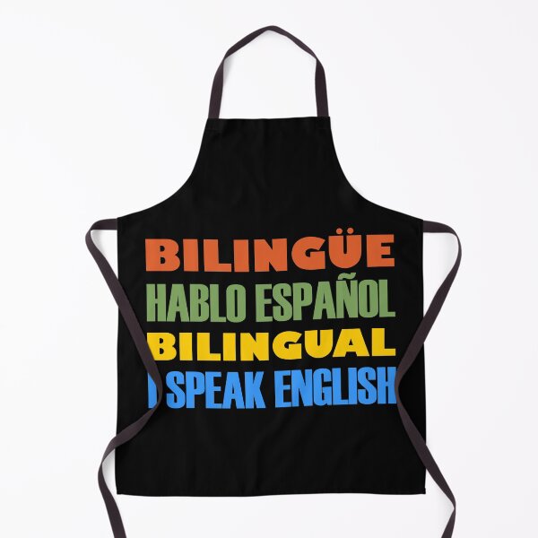 Item preview, Bilingüe, Hablo Español, Bilingual, I Speak English, Orange Green Yellow Blue Text designed and sold by artfulnotebook.