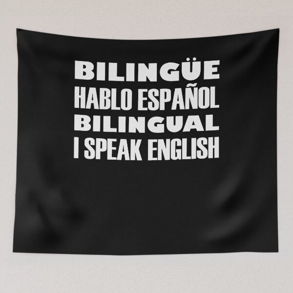 Item preview, Bilingüe, Hablo Español, Bilingual, I Speak English, White Text designed and sold by artfulnotebook.