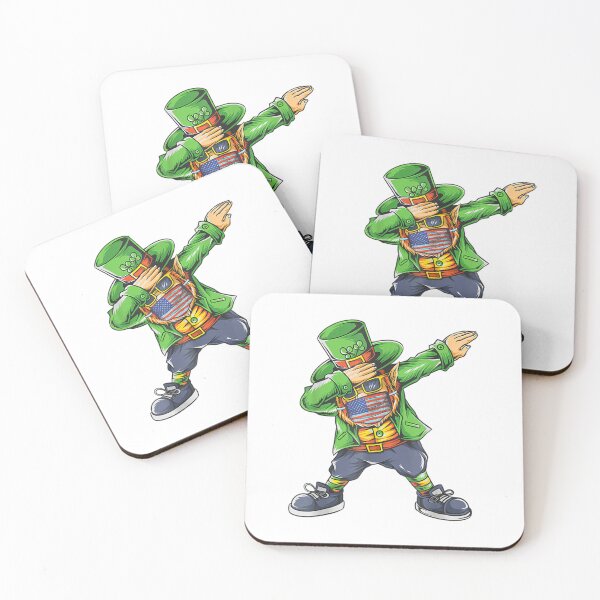 Item preview, St Patrick's Day Dabbing Leprechaun American Flag Face Mask designed and sold by Laura Beier.