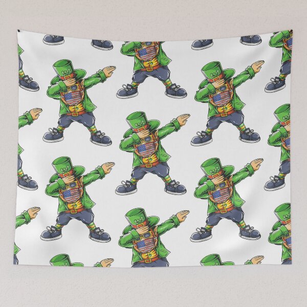 Item preview, St Patrick's Day Dabbing Leprechaun American Flag Face Mask designed and sold by Laura Beier.