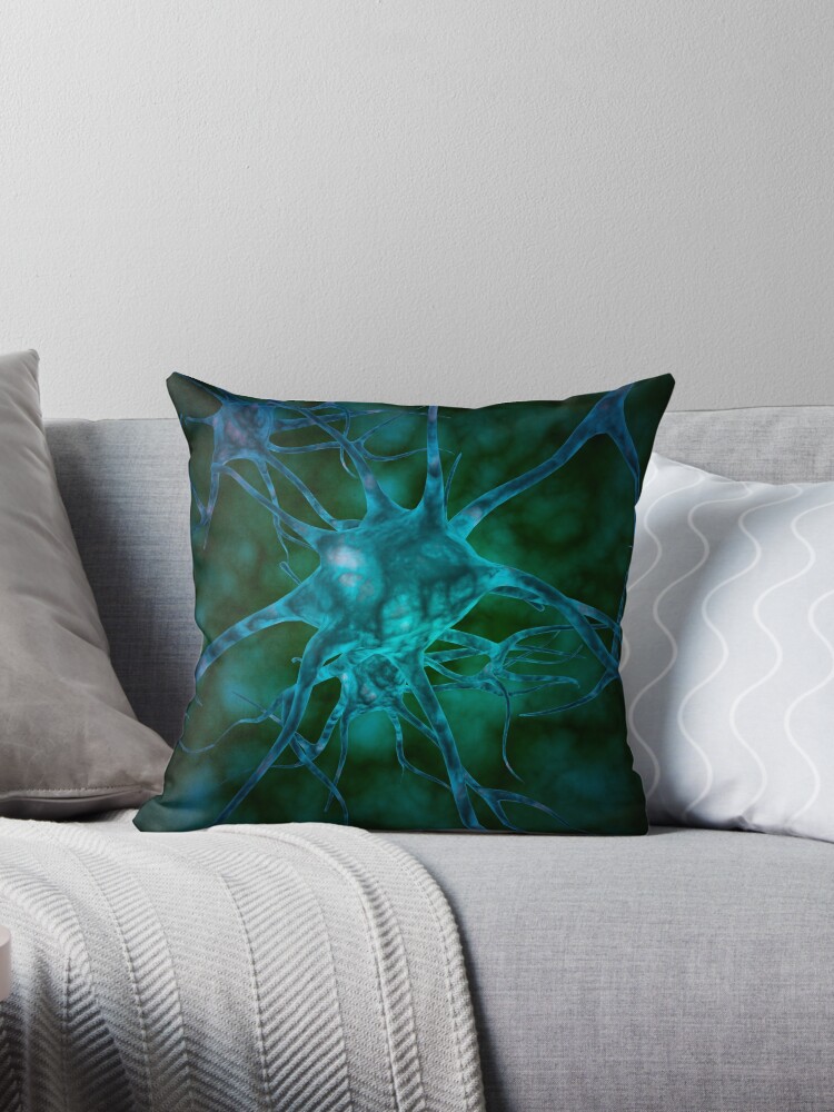 Mikroskopische Ansicht Von Mehreren Nervenzellen Bekannt Als Neuronen Dekokissen Von Stocktrekimages Redbubble