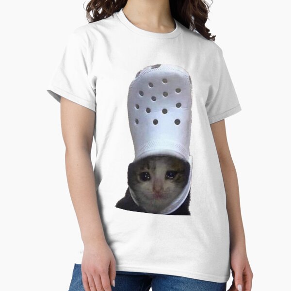 Item preview, Crying Cat Croc Meme  designed and sold by LuckyBoutique.