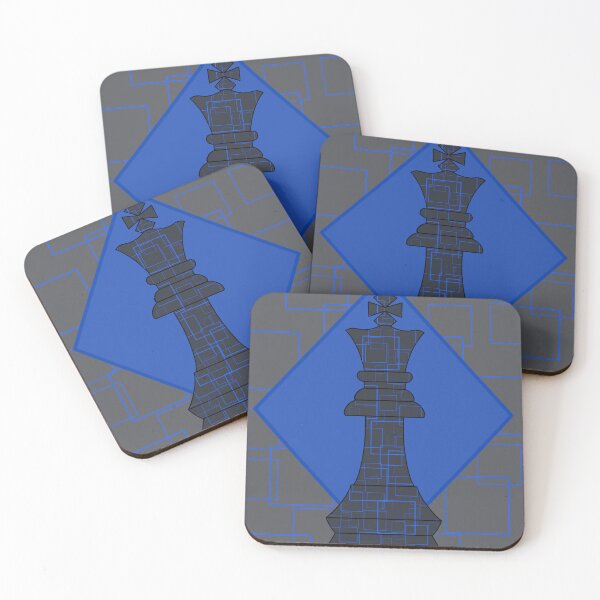 Item preview, Grey and blue chess king designed and sold by deedeeps.