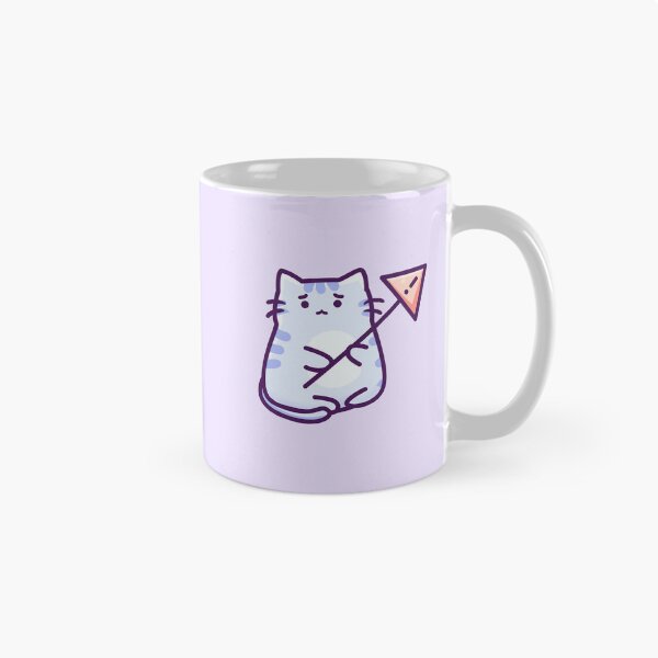 Item preview, Blue Cat With Warning Sign designed and sold by DreamiCloud.