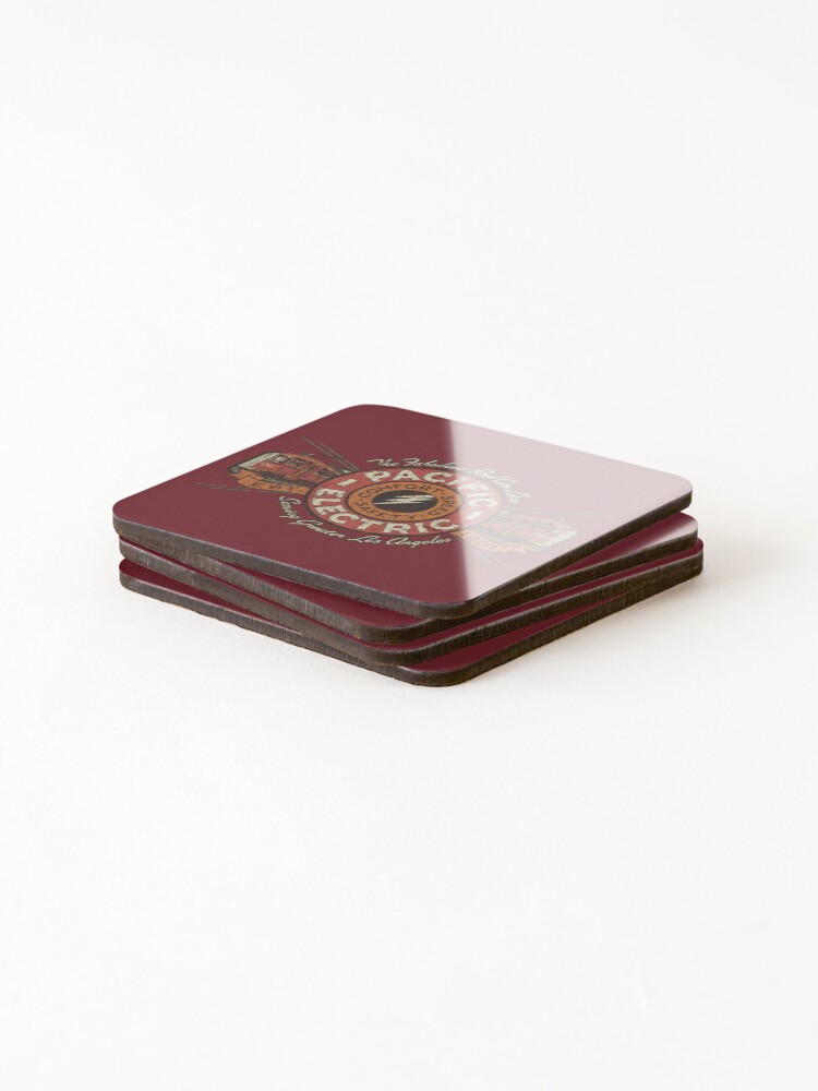 Thumbnail 4 of 5, Coasters (Set of 4), Pacific Electric Red Car Line 1901 designed and sold by AstroZombie6669.