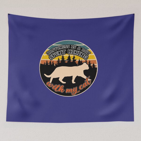 Item preview, Happiness Is A Day Spent Hiking With My Cat designed and sold by Grafik0.