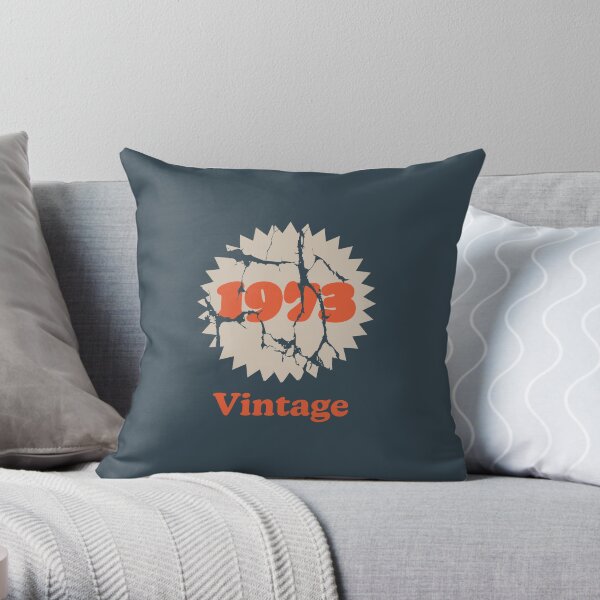 1973 Vintage Label Throw Pillow
