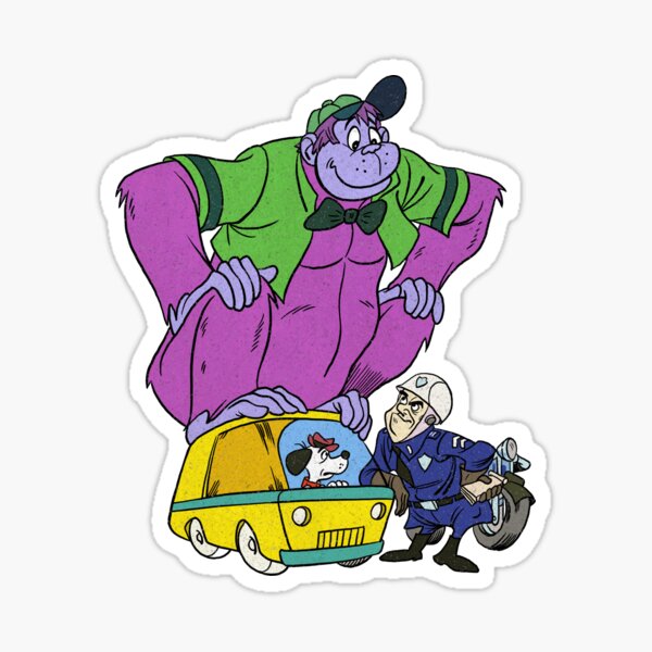 "70s Cartoon Grape Ape Giant Gorilla on Van with Beegle Beagle Getting