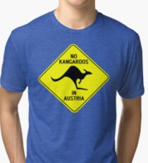 NO KANGAROOS IN AUSTRIA Tri-blend T-Shirt