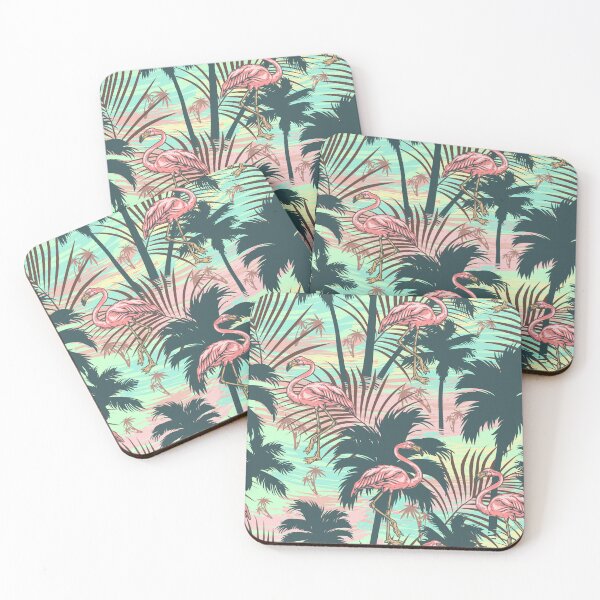 Item preview, Tropical Flamingos and Palm Trees designed and sold by Vector Scout Lab.
