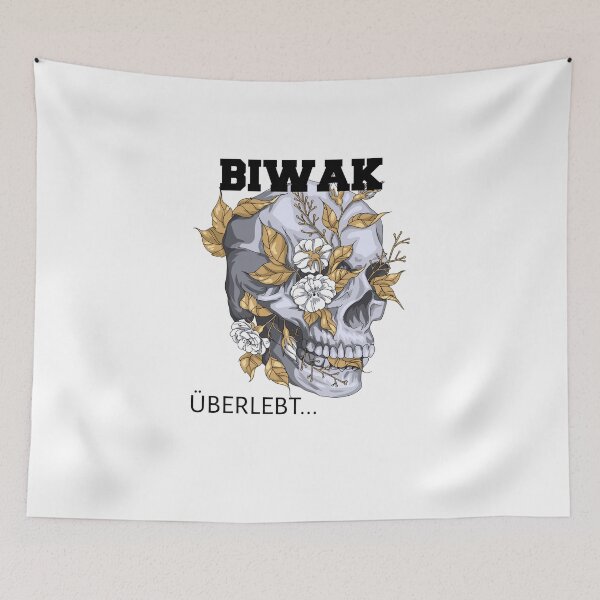 Item preview, Survived skull with flowers bivouac designed and sold by JanooFactory.