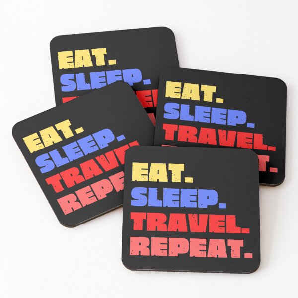 Item preview, Vintage Eat Sleep Travel Repeat Typography  designed and sold by X-Trends.