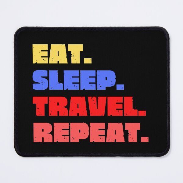 Item preview, Vintage Eat Sleep Travel Repeat Typography  designed and sold by X-Trends.