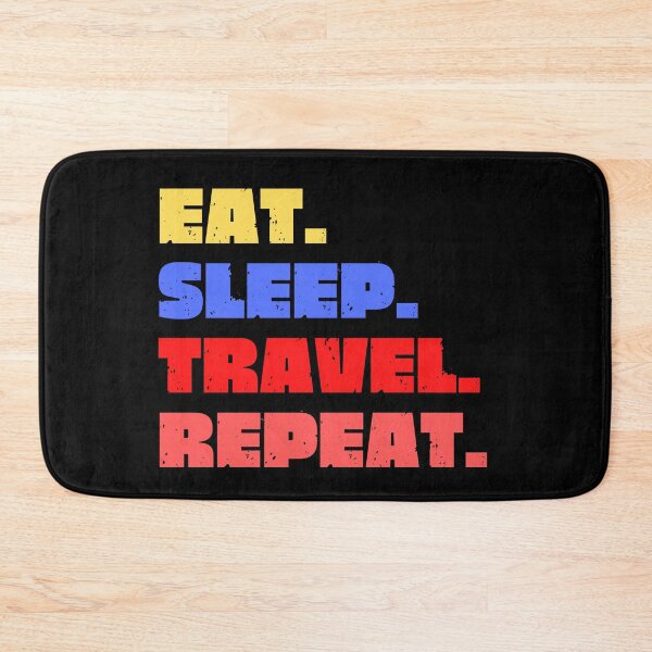 Item preview, Vintage Eat Sleep Travel Repeat Typography  designed and sold by X-Trends.