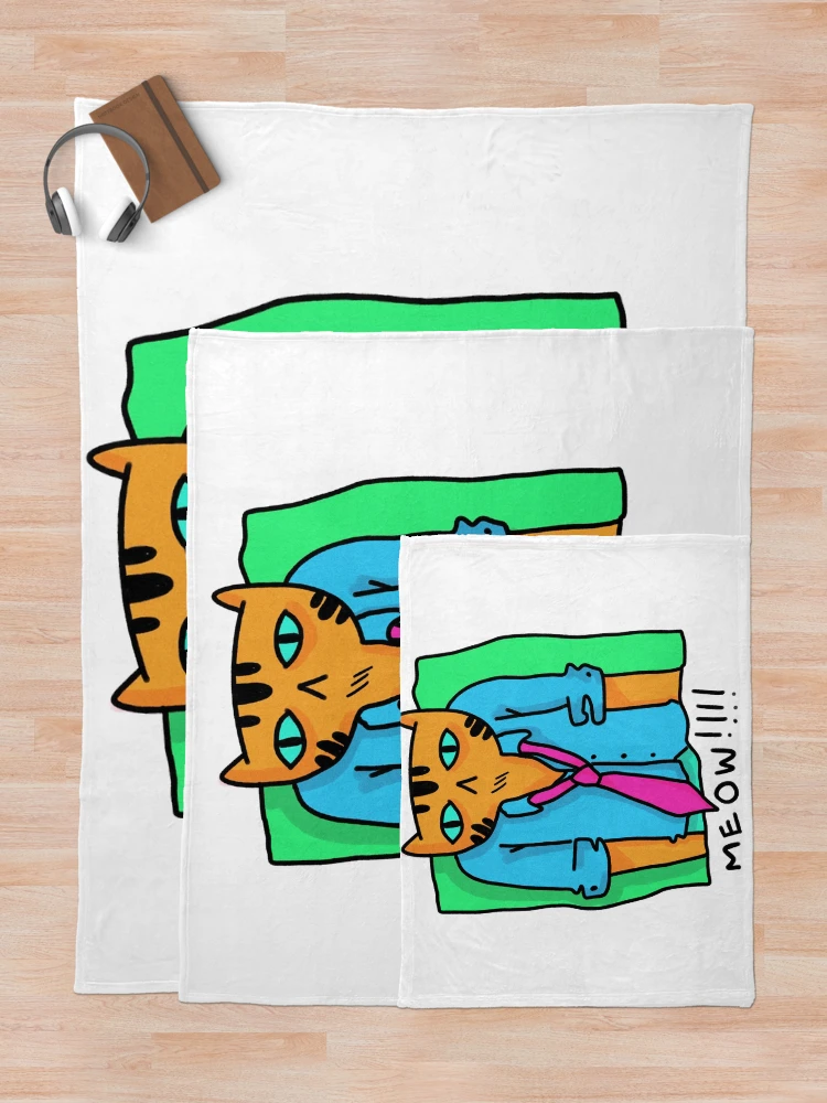 Thumbnail 5 of 6, Throw Blanket, overworked cat designed and sold by Childish by Design.