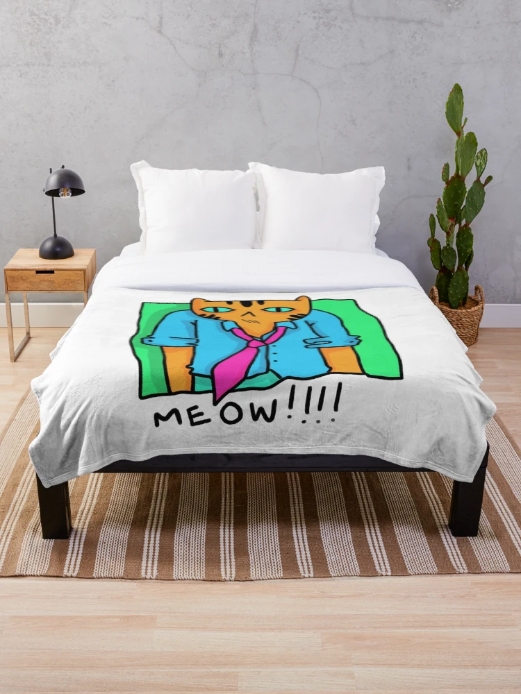 Thumbnail 1 of 6, Throw Blanket, overworked cat designed and sold by Childish by Design.