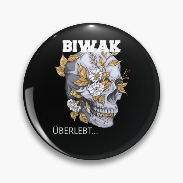 Item preview, Skull with flowers bivouac survives white designed and sold by JanooFactory.