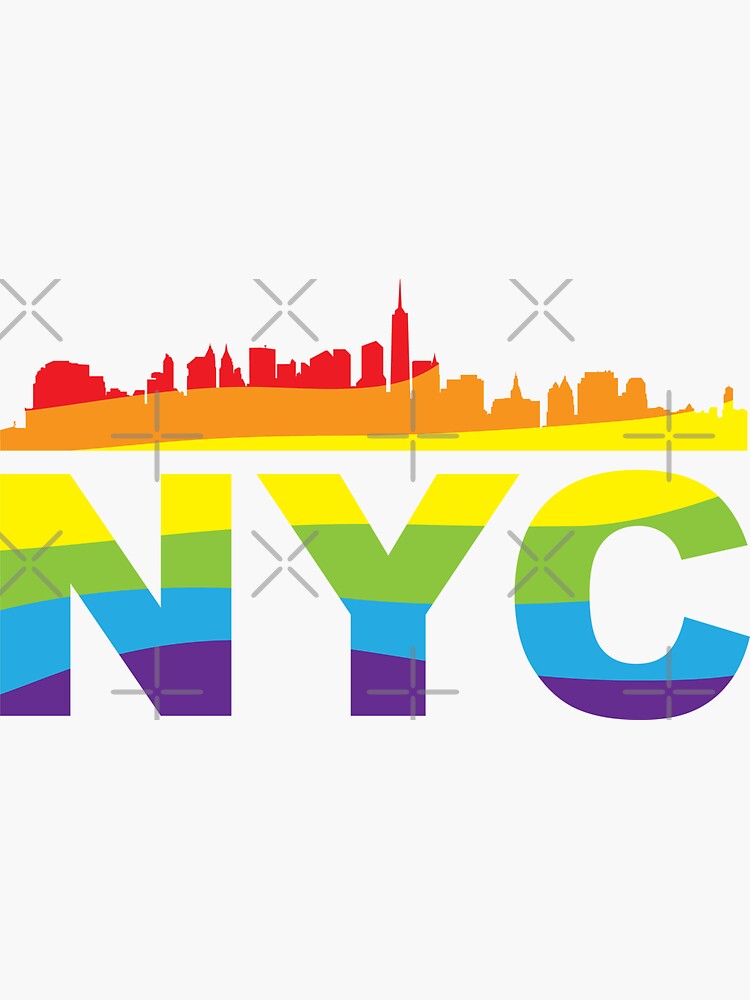 Nyc Rainbow Lgbt Pride Sticker For Sale By Gyenayme Redbubble 