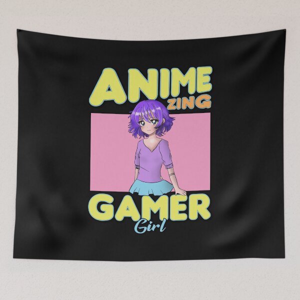 Item preview, AnimeZing gamer girl Aesthetic anime rainbow art designed and sold by Infdesigner.