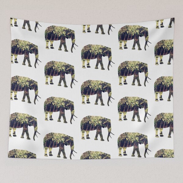 Item preview, Elephant and Jungle Forest Silhouette   designed and sold by VisionQuestArts.