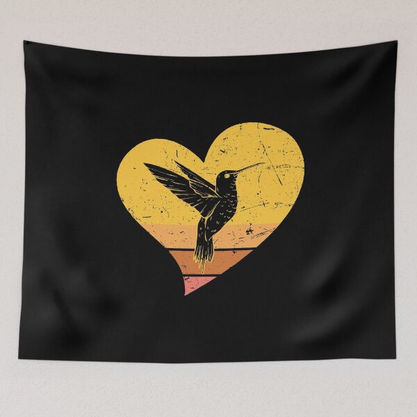 Item preview, Hummingbird Retro Vintage Heart Humminbird Bird Shirt designed and sold by 2blackcherries.