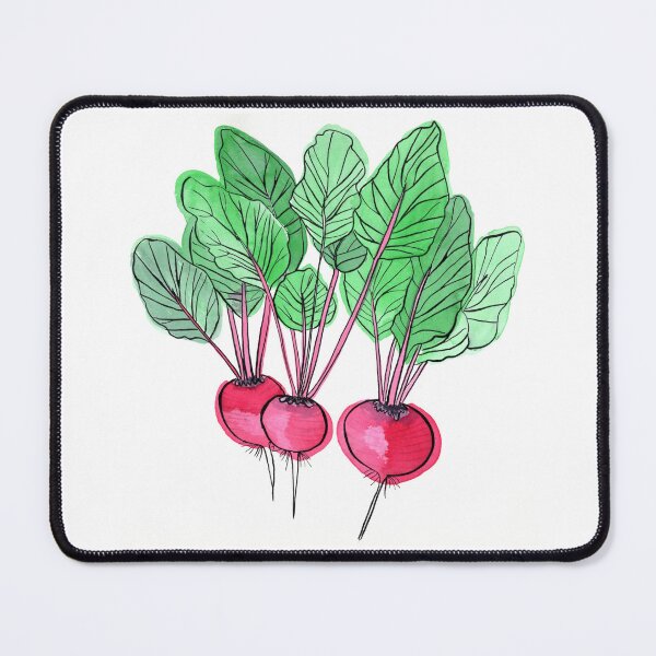 Item preview, Radishes illustration in ink and watercolour designed and sold by Paper Den.