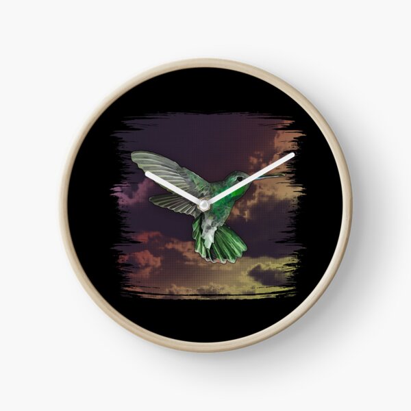 Item preview, Green Hummingbird Clouds Colorful Humminbird Bird designed and sold by 2blackcherries.