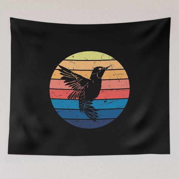 Item preview, Hummingbird Retro Vintage Sunset Humminbird Hummingbird Bird designed and sold by 2blackcherries.