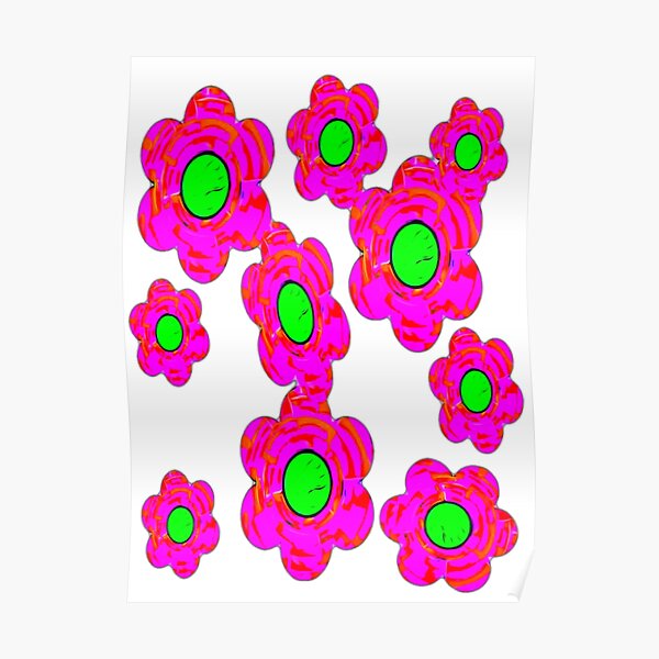 daisy-like-flower-print-pattern-of-pink-and-gold-flowers-with-green