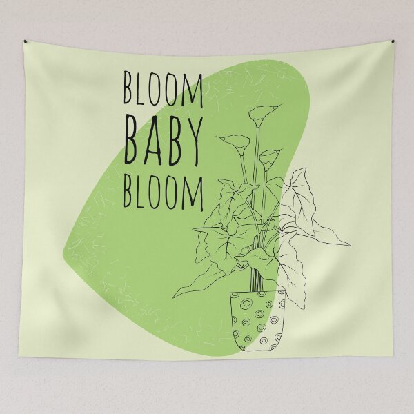 Item preview, Bloom Baby Bloom - Inspirational Boho Style Plant Quote designed and sold by Naturalist Prints.