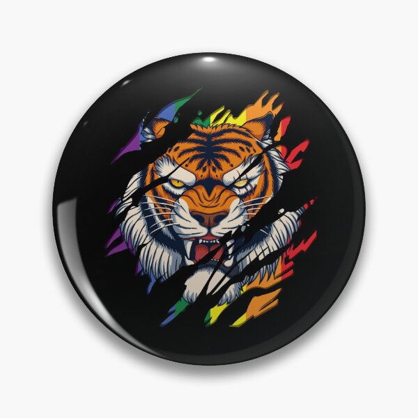 Item preview, Bengal Tiger LGBT Gay Pride Tiger Scratch Tear designed and sold by retrodesigner14.