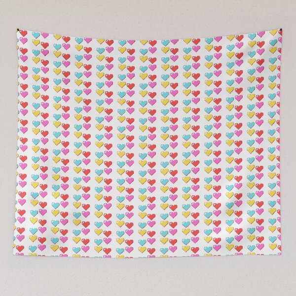 Item preview, pink yellow red blue hearts designed and sold by sassyteens.