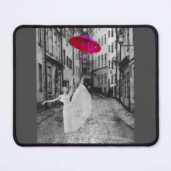 Item preview, Watercolor Design of a Ballerina dancing with a Purple Umbrella somewhere in Stockholm Sweden  designed and sold by M-Infinite.
