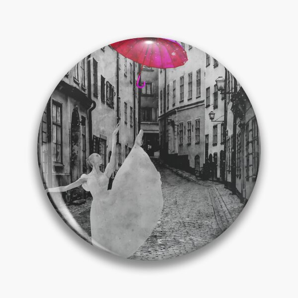 Item preview, Watercolor Design of a Ballerina dancing with a Purple Umbrella somewhere in Stockholm Sweden  designed and sold by M-Infinite.