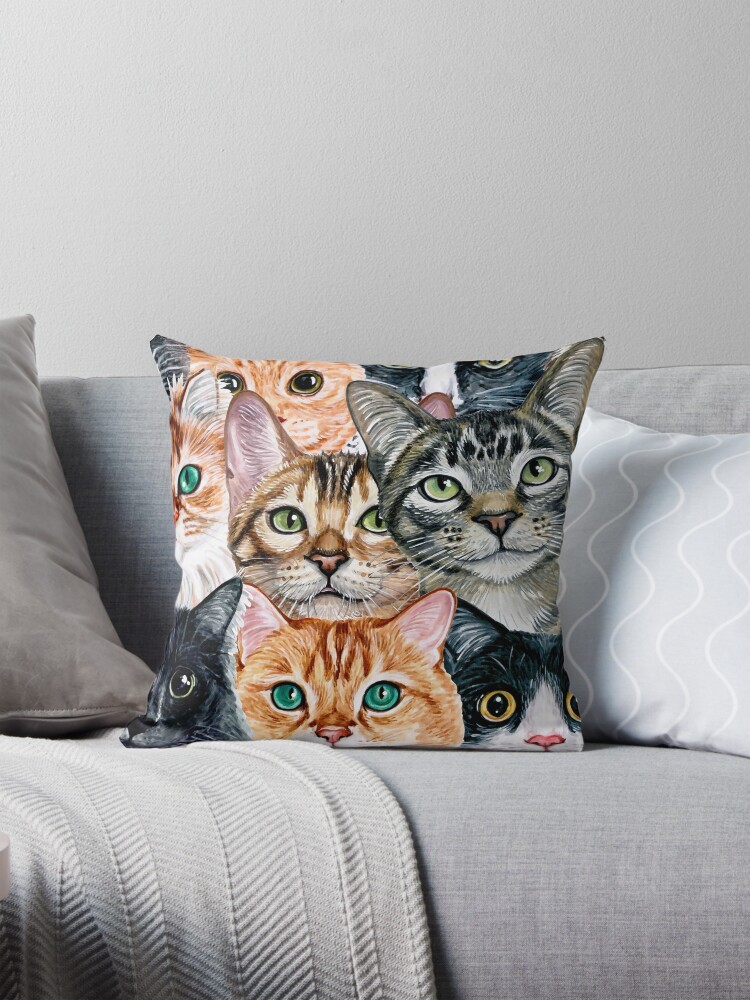 Cat print cushion best sale