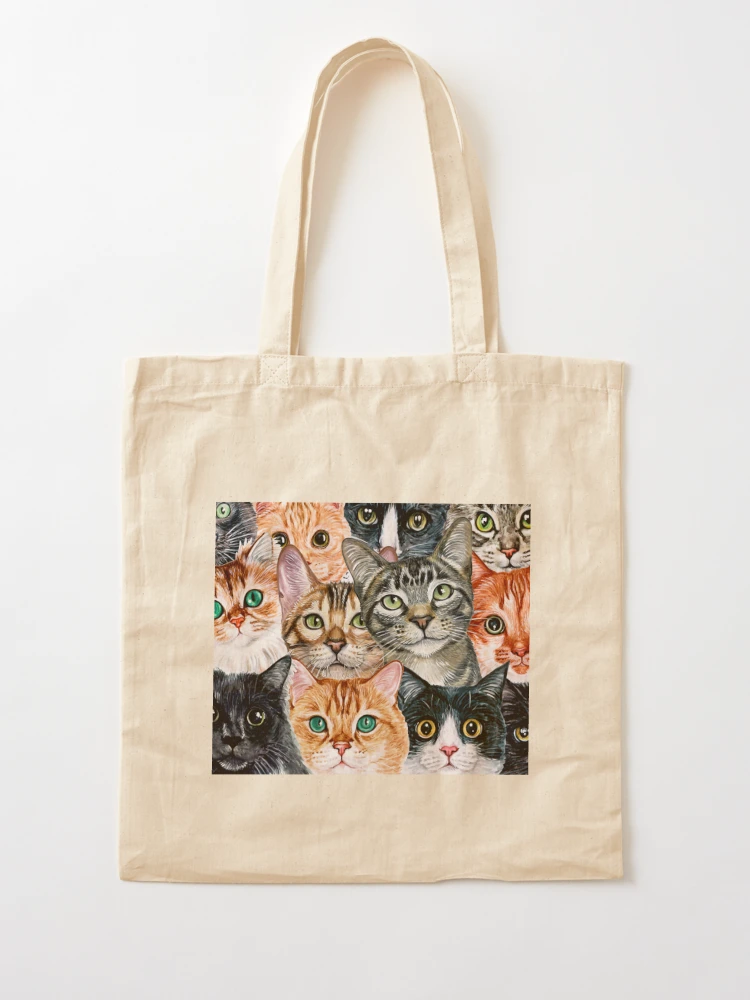 BOLSA TELA 40X40 GATO - LIBROS BEIGE. Bolsas. Tornamesa