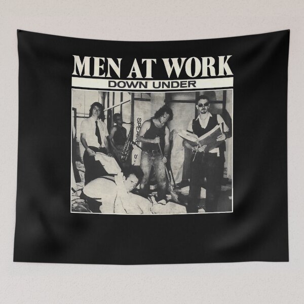 Item preview, Men At Work Down Under Australian Rock Band Seventies. Essential designed and sold by LouLucarelli.