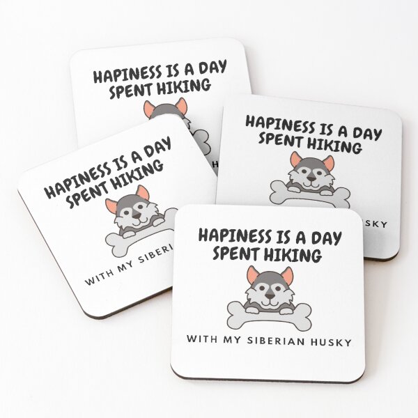 Item preview, Hapiness is a day spent hiking with my Siberian husky designed and sold by FlyingSprinkles.
