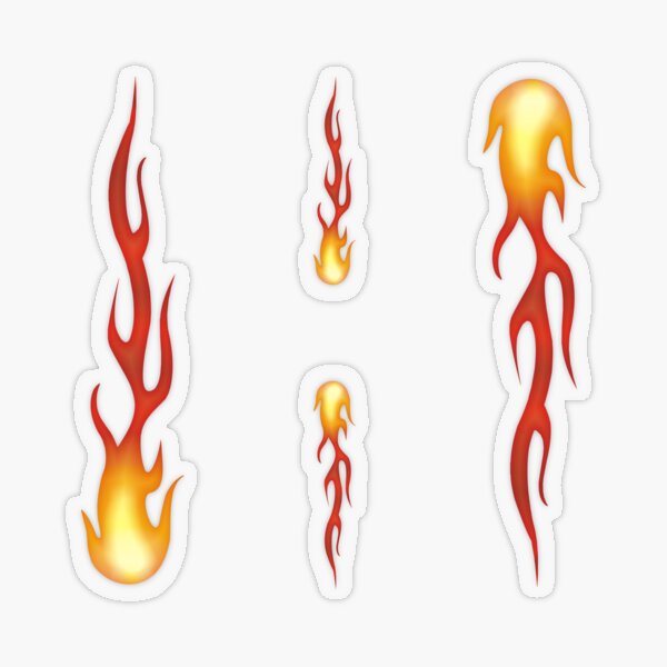 Burning hot rod racing flames pack 3d Transparent Sticker
