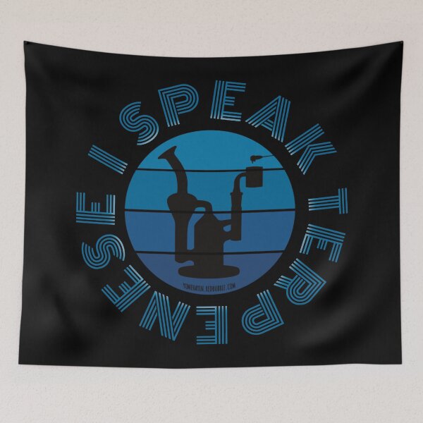 Item preview, Retro Vintage Sunset Blue Dab Rig-I speak Terpenese  designed and sold by YomeHayin.