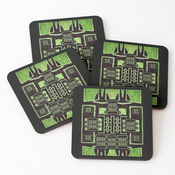 Item preview, "House of the Mansa"  - Green African Ethnic Contemporary Abstract Mudcloth Tribal Art Designs designed and sold by Tony Cisse.