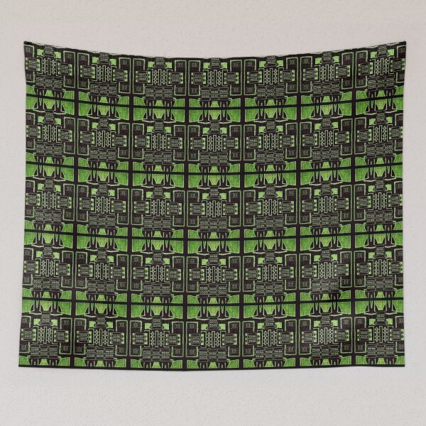 Item preview, "House of the Mansa"  - Green African Ethnic Contemporary Abstract Mudcloth Tribal Art Designs designed and sold by Tony Cisse.