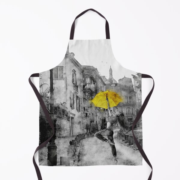 Item preview, Watercolor Design of a Ballerina dancing with a Yellow Umbrella somewhere in Paris designed and sold by M-Infinite.