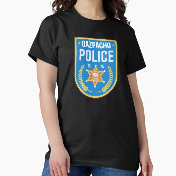 Vista previa del artículo con la obra «Placa de policía de gazpacho», diseñado y vendido por Store-Designify.