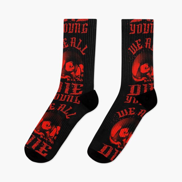 Item preview, We All Die Young Demonic Skull Gothic Style Motorcycle Graphic designed and sold by GO SHIRT-TEE.