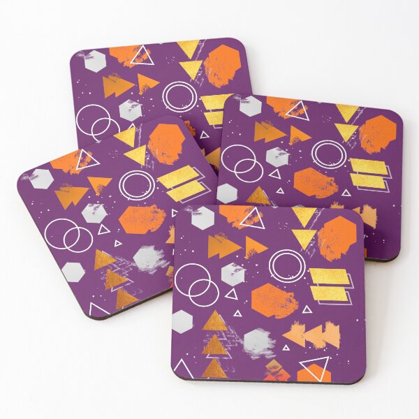 Item preview, Abstract Shape Pattern with Gold & Orange On Purple  designed and sold by Wysoh.