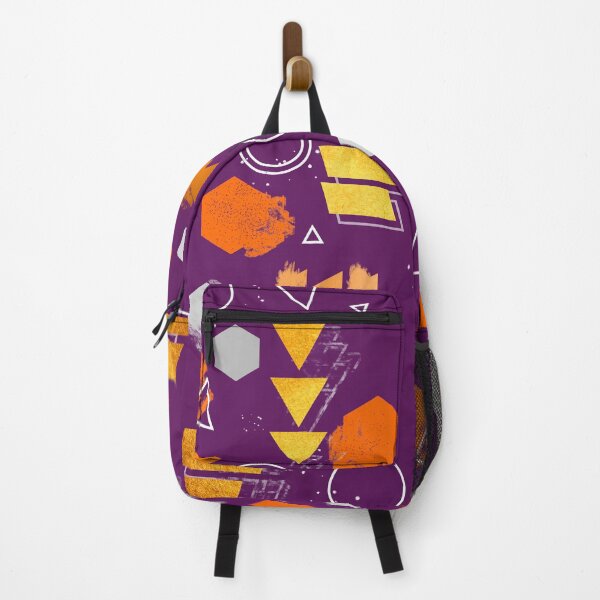 Item preview, Abstract Shape Pattern with Gold & Orange On Purple  designed and sold by Wysoh.
