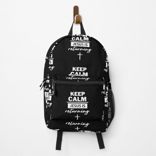 Item preview, Keep calm Jesus is returning- white on black designed and sold by EdenAndOlive.