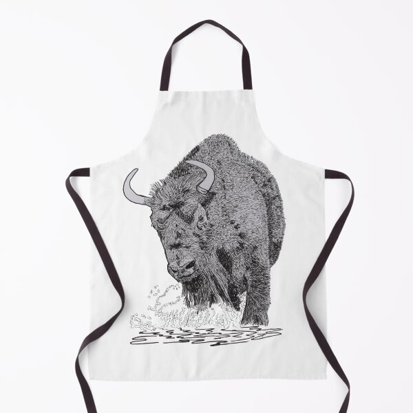 Item preview, powerful bison coming in, drawing of bison, physie culture designed and sold by schandorffdk.